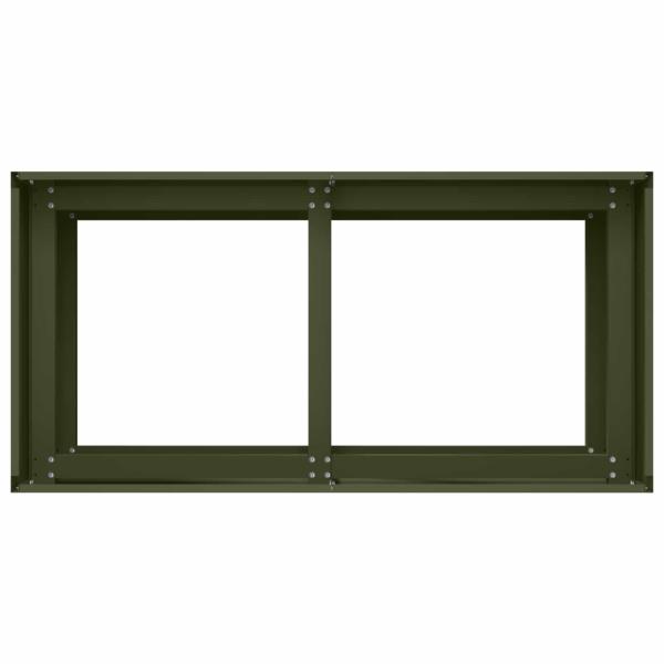 Garten-Pflanzgefäß Olivgrün 80 x 40 x 60 cm Kaltgewalzter Stahl