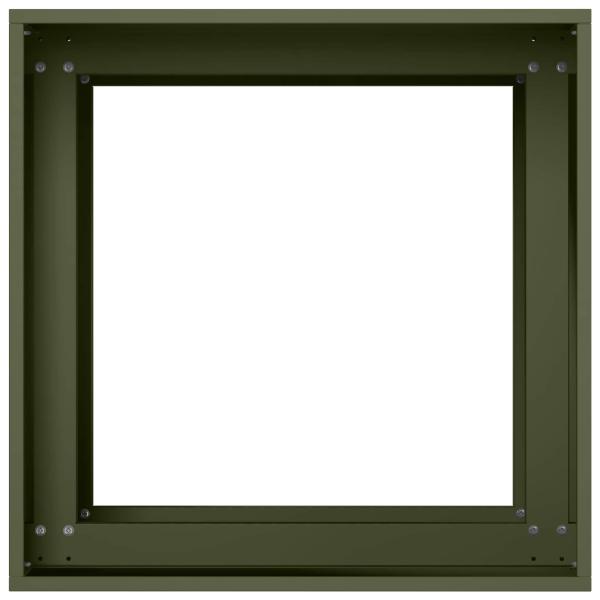 Garten-Pflanzgefäß Olivgrün 40 x 40 x 60 cm Kaltgewalzter Stahl