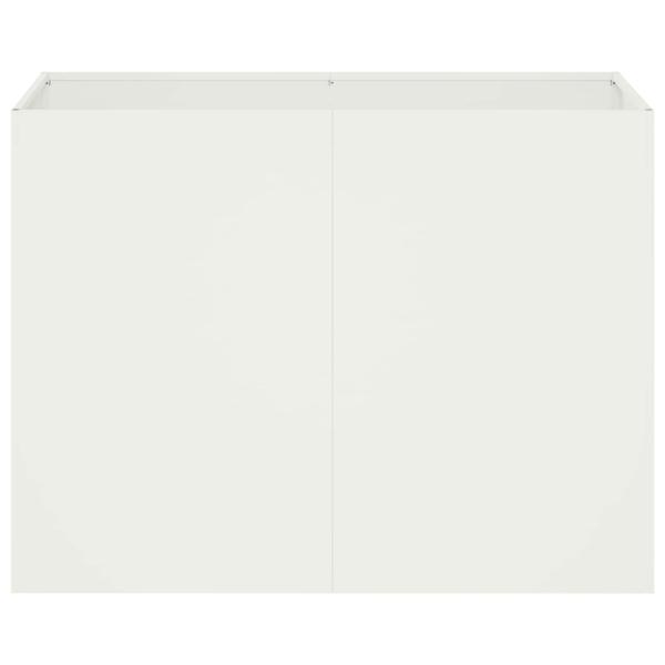 Garten-Pflanzgefäß Weiß 80 x 40 x 60 cm Kaltgewalzter Stahl