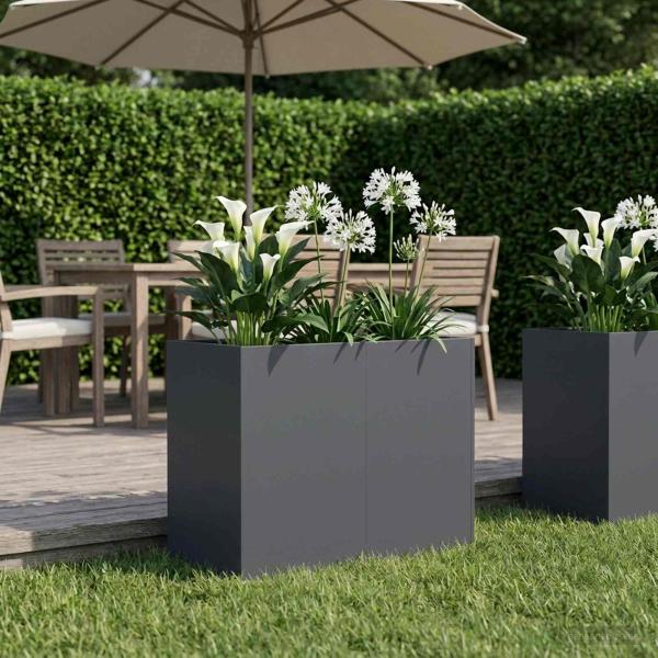 ARDEBO.de - Garten-Pflanzgefäß Anthrazit 80 x 40 x 60 cm