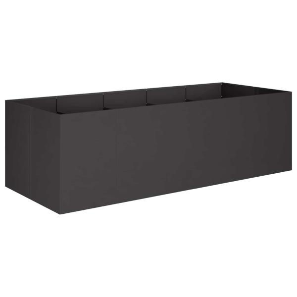 Garten-Pflanzgef?? Schwarz 200 x 80 x 60 cm Kaltgewalzter Stahl