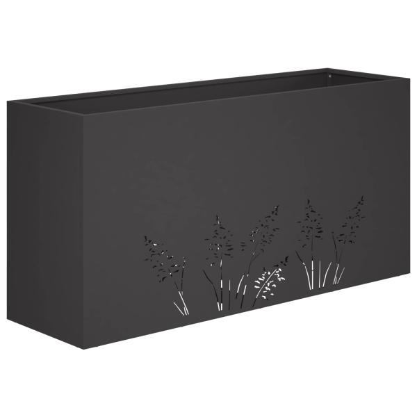 Garten-Pflanzgefäß Schwarz 100 x 20 x 49 cm Kaltgewalzter Stahl
