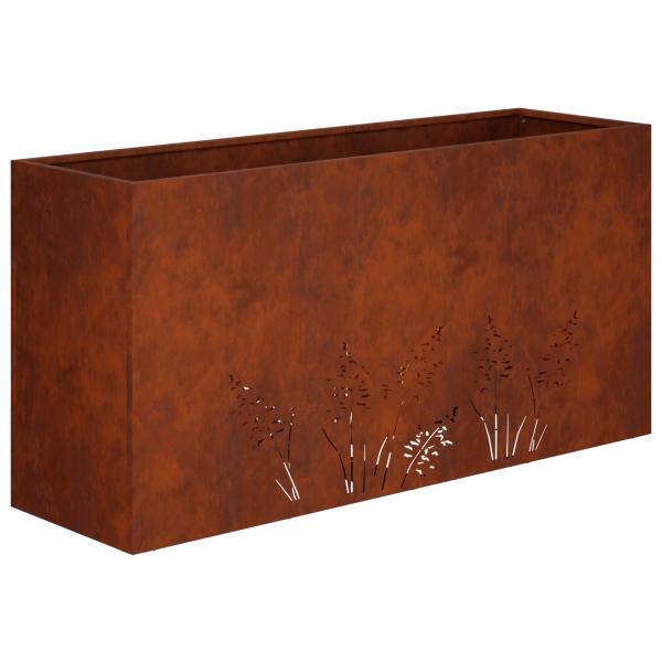 Garten-Pflanzgefäß 2 Stk. Rostoptik 100 x 30 x 49 cm