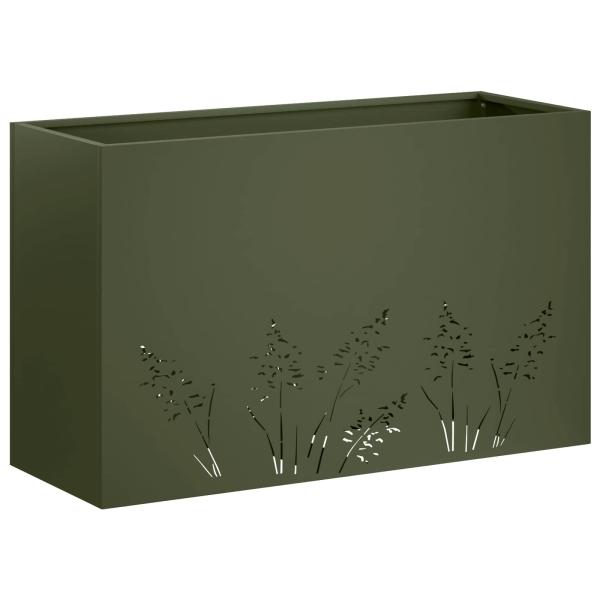 Garten-Pflanzgefäß 2 Stk. Olivgrün 80 x 30 x 49 cm
