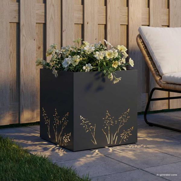 Garten-Pflanzgefäß Anthrazit 50 x 50 x 49 cm