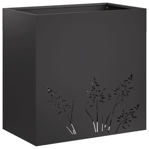 Garten-Pflanzgefäß Schwarz 50 x 30 x 49 cm Kaltgewalzter Stahl