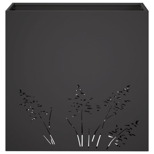 Garten-Pflanzgefäß Schwarz 50 x 30 x 49 cm Kaltgewalzter Stahl