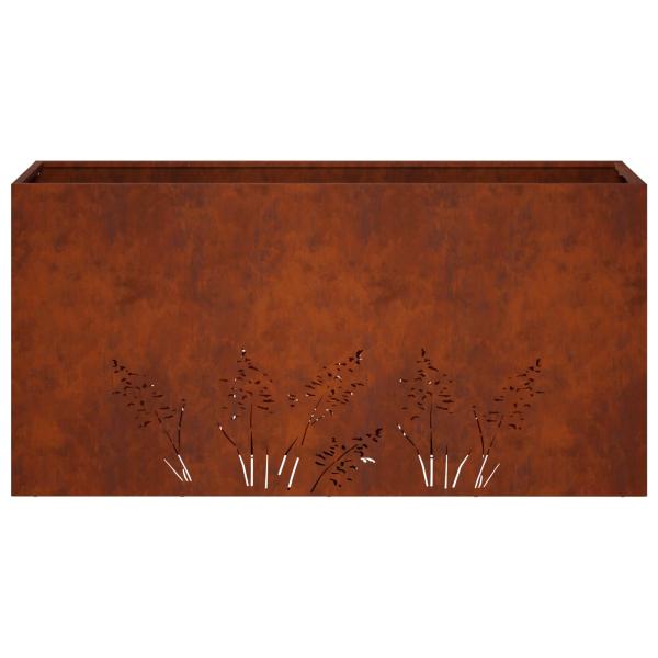 Garten-Pflanzgefäß Rostoptik 100 x 30 x 49 cm Wetterfeststahl