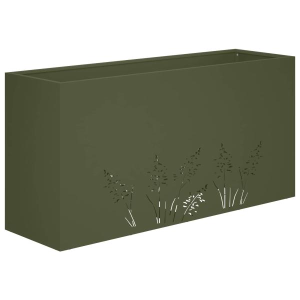 Garten-Pflanzgefäß 2 Stk. Olivgrün 100 x 20 x 49 cm