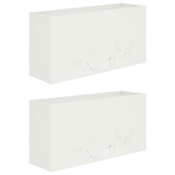 Garten-Pflanzgefäß 2 Stk. Weiß 100 x 20 x 49 cm