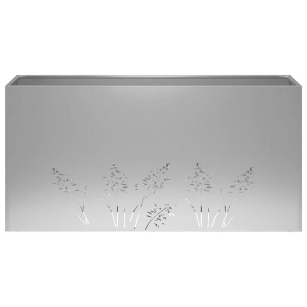 Garten-Pflanzgefäß 2 Stk. Silber 100 x 20 x 49 cm