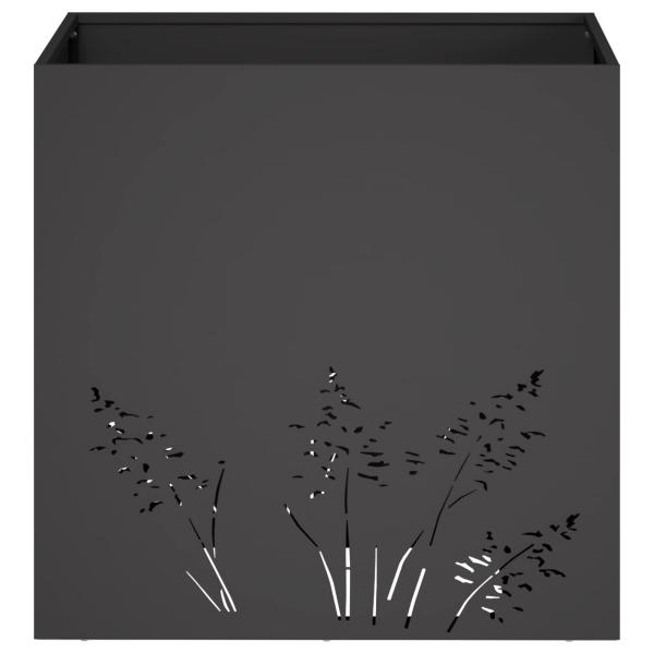 Garten-Pflanzgefäß Schwarz 50 x 50 x 49 cm Kaltgewalzter Stahl