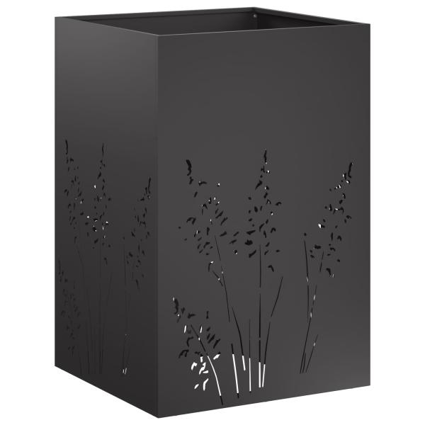 Garten-Pflanzgefäß Schwarz 50 x 50 x 75 cm Kaltgewalzter Stahl