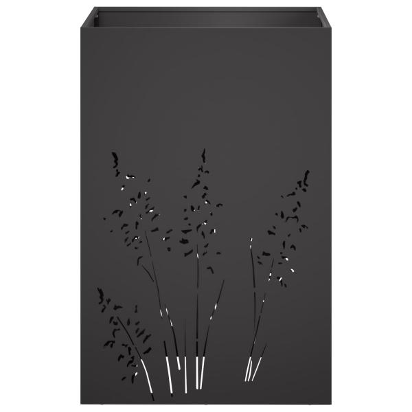 Garten-Pflanzgefäß Schwarz 50 x 50 x 75 cm Kaltgewalzter Stahl