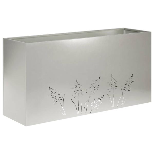 Garten-Pflanzgefäß 2 Stk. Silber 100 x 30 x 49 cm Edelstahl