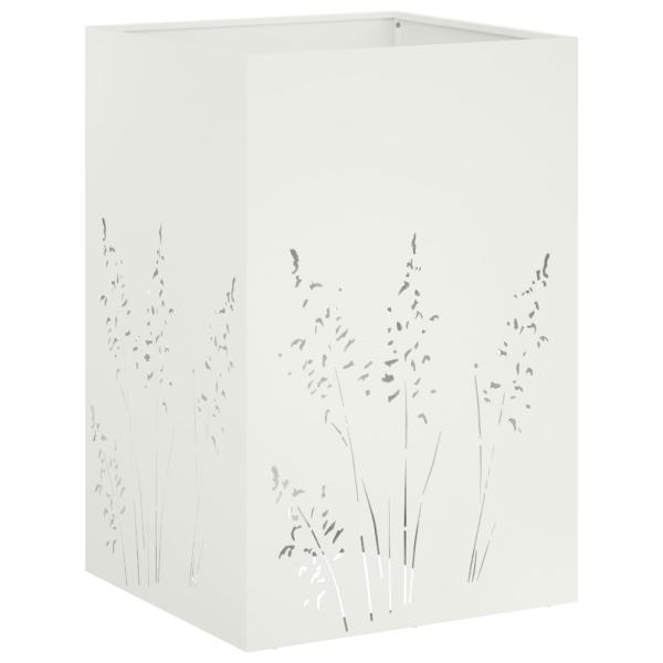 Garten-Pflanzgefäß Weiß 50 x 50 x 75 cm Kaltgewalzter Stahl