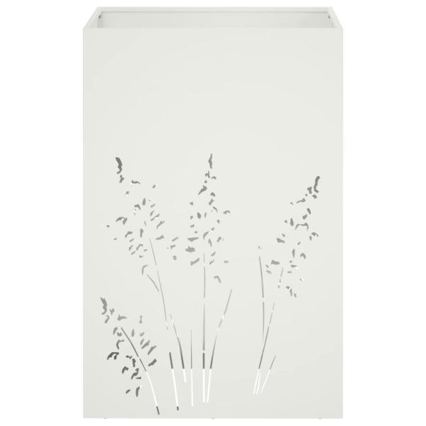 Garten-Pflanzgefäß Weiß 50 x 50 x 75 cm Kaltgewalzter Stahl