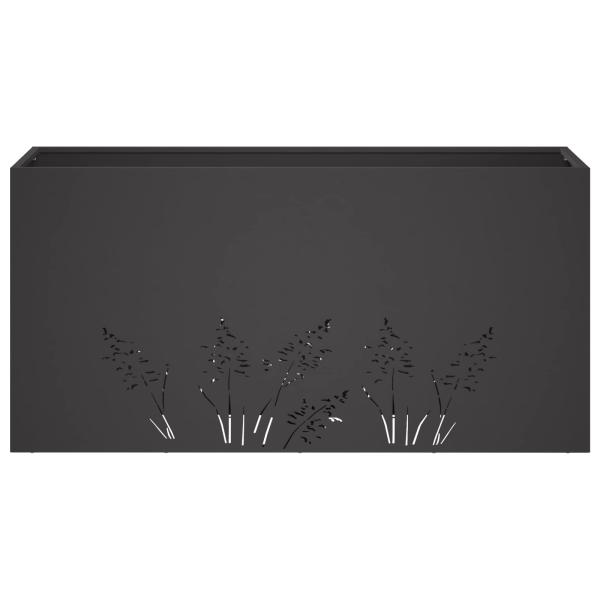 Garten-Pflanzgefäß 2 Stk. Schwarz 100 x 30 x 49 cm