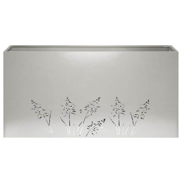 Garten-Pflanzgefäß 2 Stk. Silber 100 x 20 x 49 cm Edelstahl