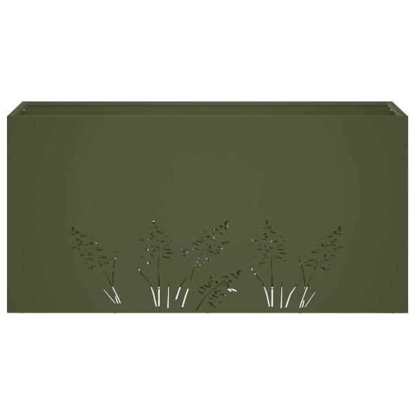 Garten-Pflanzgefäß Olivgrün 100 x 30 x 49 cm