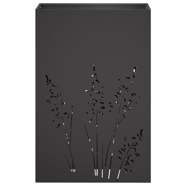 Garten-Pflanzgefäß Schwarz 50 x 30 x 75 cm Kaltgewalzter Stahl