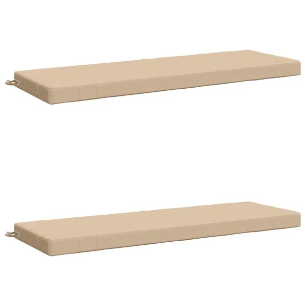 ARDEBO.de - 2-teilige Bankkissen SOEST 2 stk. 100 % Polyester Creme