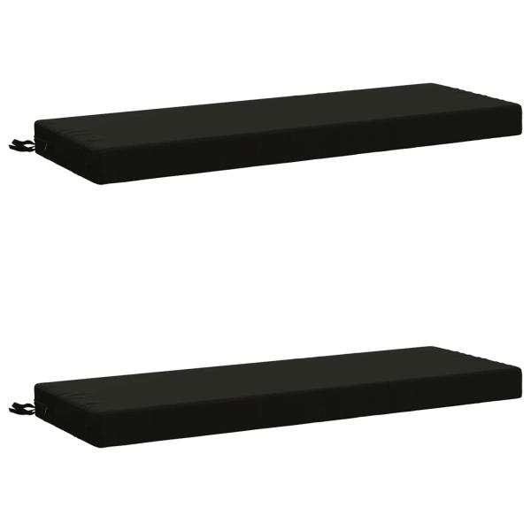 ARDEBO.de - 2-teilige Bankkissen SOEST 2 stk. 100 % Polyester Schwarz