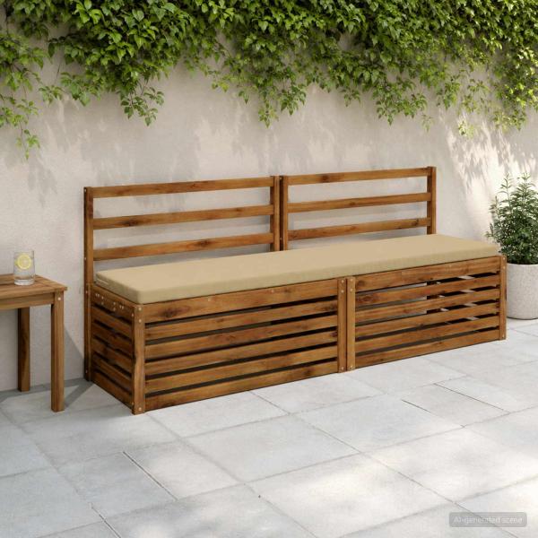 ARDEBO.de - 2-teilige Bankkissen SOEST 100 % Polyester Beige
