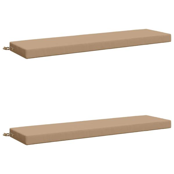 Bankkissen SOEST 2 stk. 100 % Polyester Sand 150 x 40 x 8 cm