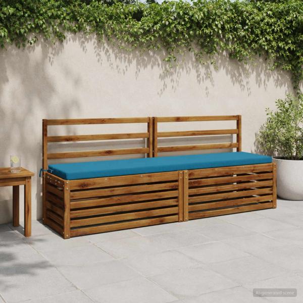 ARDEBO.de - 2-teilige Bankkissen SOEST 2 stk. 100 % Polyester Himmelblau