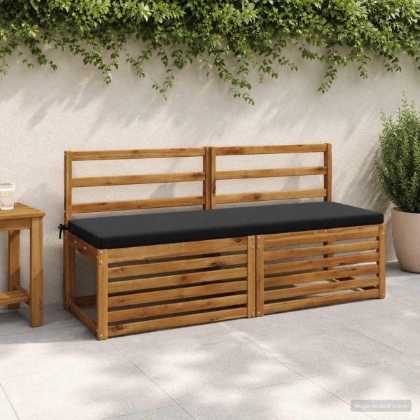 ARDEBO.de - 2-teilige Bankkissen SOEST 2 stk. 100 % Polyester Schwarz