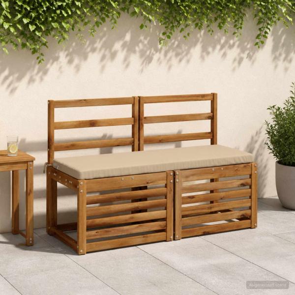 ARDEBO.de - 2-teilige Bankkissen SOEST 2 stk. 100 % Polyester Sand