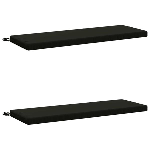 2-teilige Bankkissen SOEST 2 stk. 100 % Polyester Schwarz