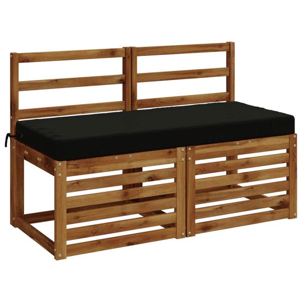 2-teilige Bankkissen SOEST 2 stk. 100 % Polyester Schwarz