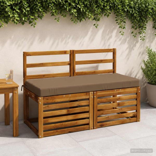 ARDEBO.de - 2-teilige Bankkissen SOEST 2 stk. 100 % Polyester Taupe