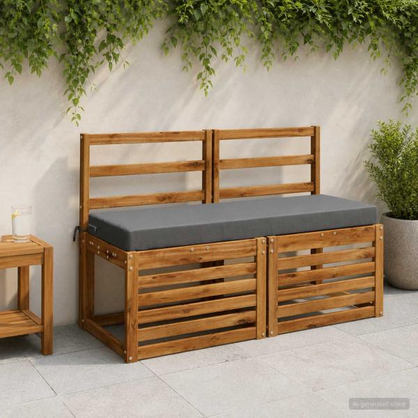 ARDEBO.de - 2-teilige Bankkissen SOEST 2 stk. 100 % Polyester Grau