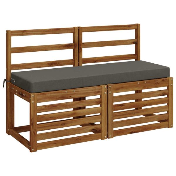 2-teilige Bankkissen SOEST 2 stk. 100 % Polyester Grau