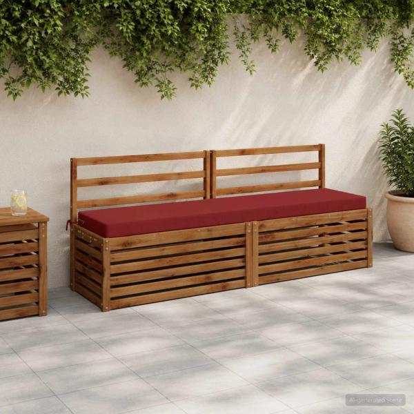 ARDEBO.de - 2-teilige Bankkissen SOEST 2 stk. 100 % Polyester Weinrot