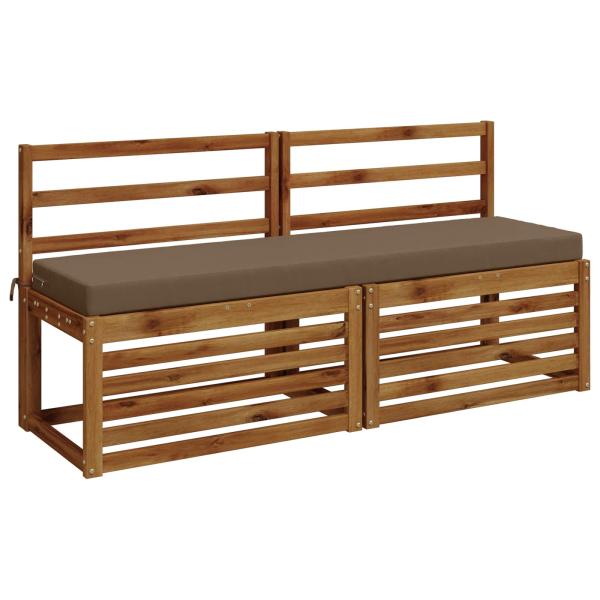 Bankkissen SOEST 2 stk. 100 % Polyester Taupe 140 x 40 x 8 cm