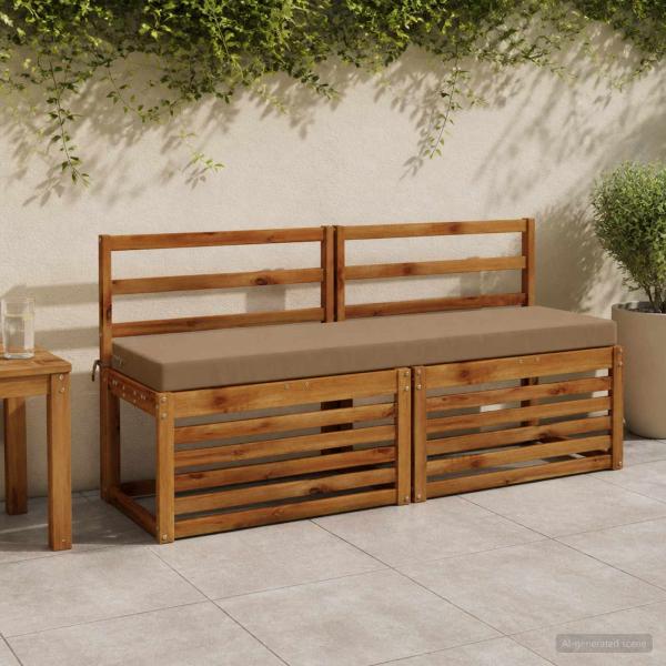 ARDEBO.de - 2-teilige Bankkissen SOEST 2 stk. 100 % Polyester Taupe