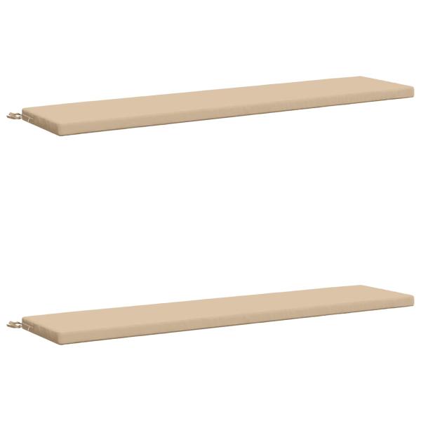 Bankkissen SOEST 2 stk. 100 % Polyester Creme 200 x 40 x 5 cm