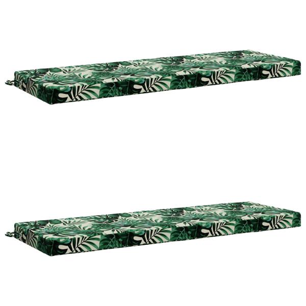 ARDEBO.de - 2-teilige Bankkissen SOEST 2 stk. 100 % Polyester Blattmuster