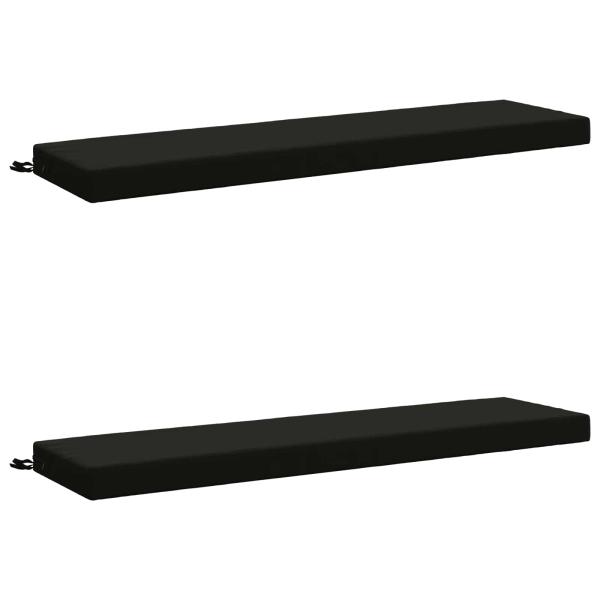 Bankkissen SOEST 2 stk. 100 % Polyester Schwarz 150 x 40 x 8 cm