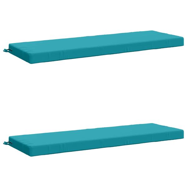 Bankkissen SOEST 2 stk. 100 % Polyester Türkis 140 x 50 x 8 cm