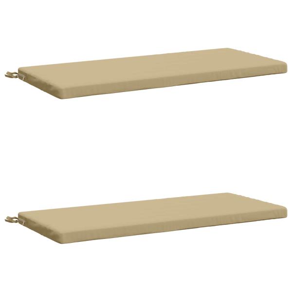 Bankkissen SOEST 2 stk. 100 % Polyester Beige 110 x 50 x 5 cm