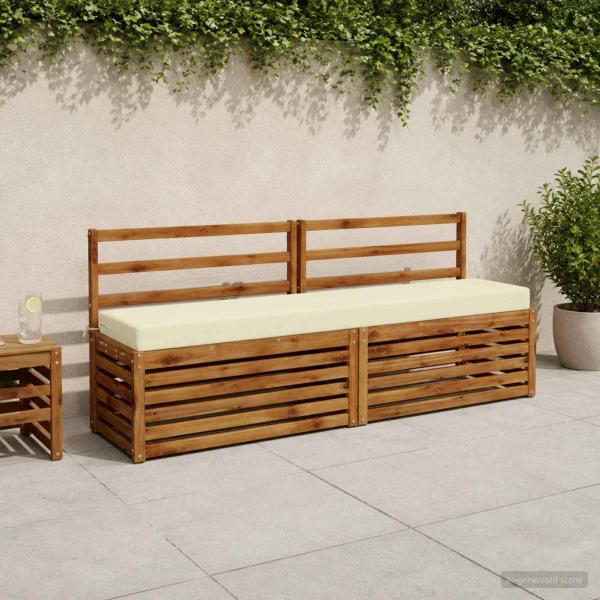 ARDEBO.de - 2-teilige Bankkissen SOEST 2 stk. 100 % Polyester Creme
