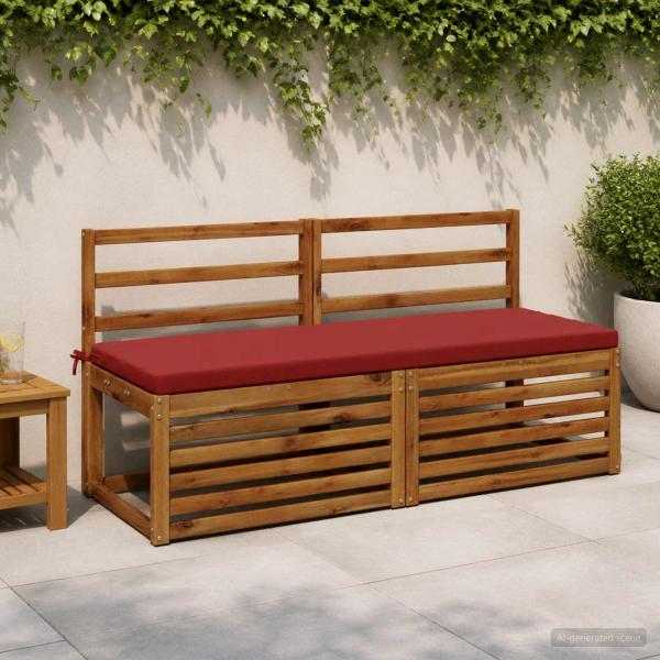 ARDEBO.de - Bankkissen SOEST 2 stk. 100 % Polyester Weinrot 150 x 50 x 5 cm