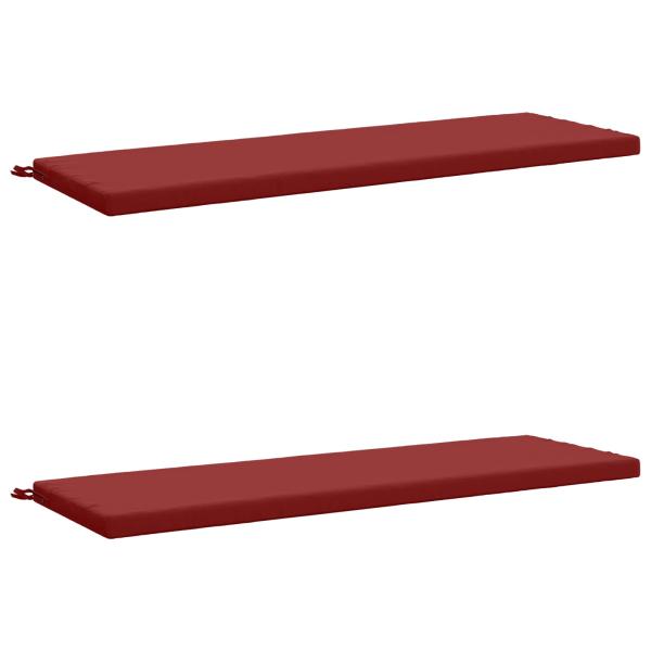 Bankkissen SOEST 2 stk. 100 % Polyester Weinrot 150 x 50 x 5 cm