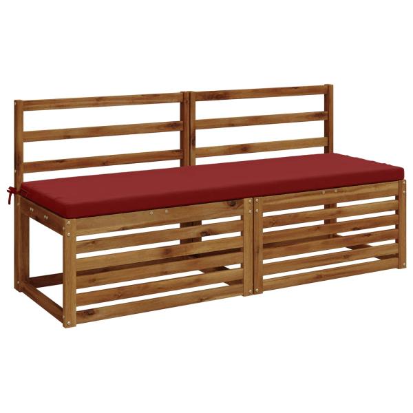 Bankkissen SOEST 2 stk. 100 % Polyester Weinrot 150 x 50 x 5 cm