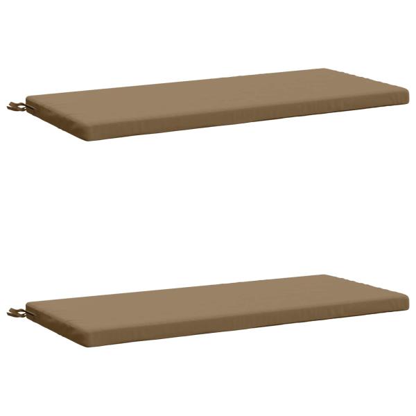 Bankkissen SOEST 2 stk. 100 % Polyester Taupe 110 x 50 x 5 cm